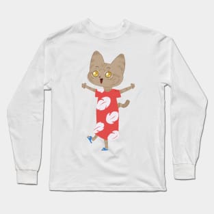 Hawaiian cat Long Sleeve T-Shirt